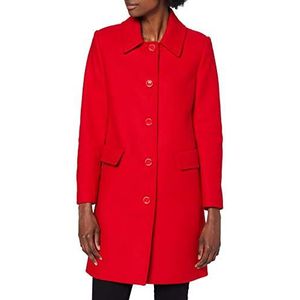 Love Moschino Dames Heart and Logo Studs in The Back Wool Coat, rood, 36