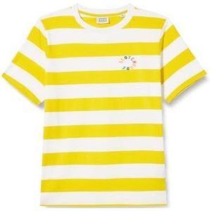 Scotch & Soda Dames Regular Fit Striped Organic Cotton T-Shirt, zonnig geel 6874, M