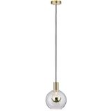 Paulmann 79725 Neordic Esben hanglamp max. 1x20W hangende lamp voor E27 lampen plafondlamp helder/messing geborsteld 230V glas/metaal zonder lichtbron