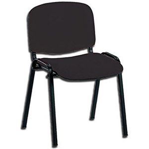 GIMA 45035 Iso Visitor stoel, kunstleer, 82 cm hoogte 53 cm breedte, 43 cm lengte, zwart