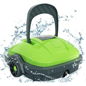 WYBOT zwembadrobot, zwembadstofzuiger met dubbele motor, batterij, zelfparkeren, sterke zuigkracht, automatische zwembadreiniger voor ingebouwde zwembaden tot 50 m² groen