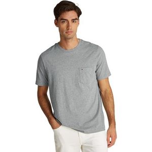 Tommy Hilfiger Heren ESSENTIAL HEATHER POCKET TEE MW0MW37270 S/S T-shirt, grijs, XS, Grijs (Medium Grey Heather), XS