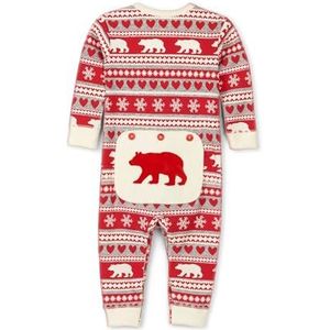 Hatley Fair Isle Bear & Moose Family Union Suits Damespyjama, Rood (Dog Union Suit - Moose Fair Isle 600), 4XS