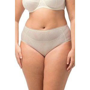 Ulla Popken Dames midi-brief, Lace and Rib Slip, geel, 50-52