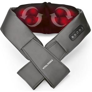 VITALmaxx Shiatsu Nekmassageapparaat, massageapparaat met bevestigingslus voor schouders, nek, rug, benen, buikspieren, massage met warmtefunctie, kneedmassage en drukmassage