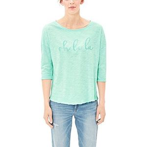 s.Oliver T-shirt met lange mouwen voor dames, turquoise (Angel Blue Placed Print 60D0), 34