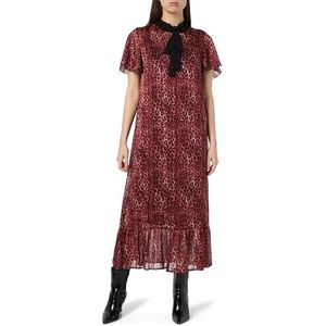 faina ZITHA Dames Midi-jurk met luipaardprint 19223977-ZI01, rood, M, Midi-jurk met luipaardprint, M