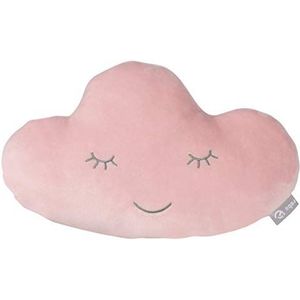 roba roba Style Knuffelkussen met wolken, roze/mauve, zacht kinderkussen voor meisjes en jongens vanaf 0 jaar, zacht sierkussen voor baby- en kinderkamer, wolkenkussen, sierkussen