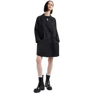 Armani Exchange The Notorius Frank, Sustainable, Double Breasted Caban Coat voor dames, zwart, XS