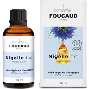 Nigella sativa Plantenolie | ORGANISCH | 100% Natuurlijk | Verzachtend | Zuiverend | Tonifieert de hoofdhuid | 50 ml | FOUCAUD | Frans merk sinds 1946