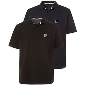 JP 1880 Grote maten poloshirt voor heren Piquee 1/2 DP, zwart, marineblauw., L