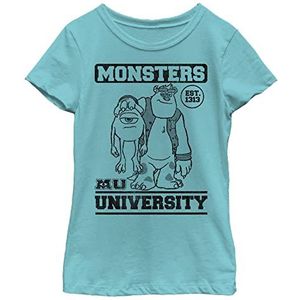 Disney Girls Pixar Monsters Inc. Monster Stack T-shirt met korte mouwen, Tahiti blauw, XS US, Tahiti Blue, XS, Tahiti blauw, XS