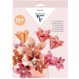 Clairefontaine 97714C - Ontdekkingsset boeket met 12 bloemen origami 70 g/m² - 60 vellen in 4 formaten: 5F 15 x 15 cm, 25 F 10 x 10 cm, 20 F 8 x 8 cm, 10 F 5 x 5 cm + een stap voor stap