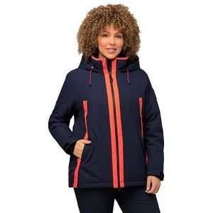 Ulla Popken Functioneel jack voor dames, accent, waterdichte jassen, marineblauw, 54-56 grote maten