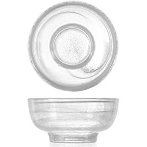 H&H 7627056 Schale mit Alabasterfuß, Glas, Weiß, 10,5 cm, Glas