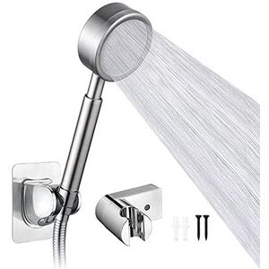 IBERGRIF M20224-1 Game of shower head with high stainless steel pressure, equipped with 1.8 m shower flexo and adjustable shower holder, universal type G1 / 2 easy to install, silver