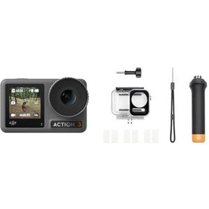 DJI Osmo Action 3 Standard Combo - 4K HDR Actiecamera voor buiten met 4K/120 fps, 10-bits Kleurdiepte, Waterdicht, Koelbestendig en duurzaam, Vlogcamera voor YouTube & Osmo Action-duikaccessoireset