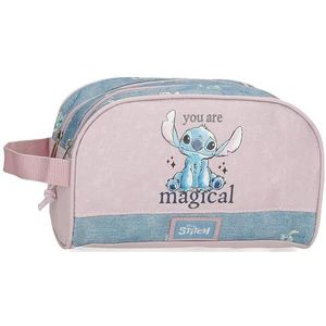 Joumma Disney Stitch You Are Magische toilettas, aanpasbaar, blauw, 26 x 16 x 11 cm, polyester, Blauw, Toilettas, aanpasbaar