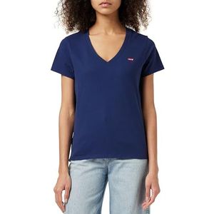 Levi's Perfect T-shirt voor dames met V-hals, Naval Academy, XS