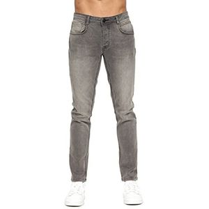 Crosshatch - Mens Everyday Essential Classic 'Sheldon' Casual Rechte Been Smart Stretch Slim Fit 5 Pocket Denim Katoen Rijke Jeans - W30-W40 - L30-L34, Sheldon/Licht Grijs, 40W / 30L