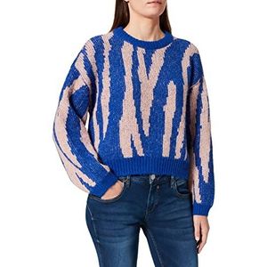 VERO MODA Dames Vmzelma Ls O-hals jacquard blouse ga boo trui, Surf the Web/Detail:w. Misty Rose, S