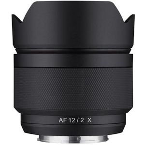 Samyang AF 12mm f/2.0 autofocus APS-C compacte ultragroothoeklens voor Fujifilm X (SYIO12AF-FX), zwart.