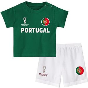 FIFA Unisex Kids Officiële Fifa World Cup 2022 Tee & Short Set - Portugal - Away Country Tee & Shorts Set (pak van 1), Groen, 3-6 Maanden