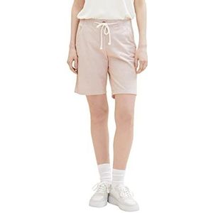 TOM TAILOR Basic bermuda shorts voor dames, 32181 - Terracotta Offwhite Stripe, 34