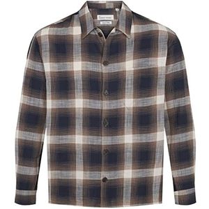 BY GARMENT MAKERS Sustainable; obviously! Unisex Storm Checked Overshirt Shirt, Hazelnut, S, Hazelnoot, S