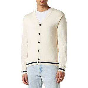 Hackett London Heren katoenen zijden vest trui, Kleur: wit, 3XL