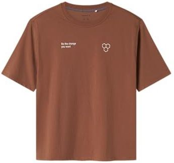 Name It - T-shirt - Carob Brown - Korte Mouwen - Regular Fit