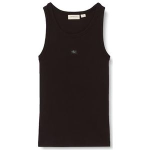 Calvin Klein Jeans Dames Woven Label Rib Tank TOP J20J224762 Tanktop, zwart (ck zwart), 3XL, Zwart (Ck Zwart), 3XL grote maten