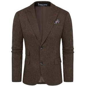 PJ PAUL JONES Tweed blazer voor heren, sportief wollen visgraatjasje, vintage blazers, colberts, XL