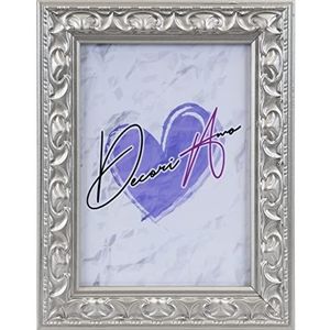 Decori Amo - L154 zilver 18 x 24 cm (verpakkingsgrootte: 23,6 x 29,6 x 1,8 cm), wandframe van hout, kunstglas, achterkant van MDF en haken, flexibele lamellen, geproduceerd in Italië