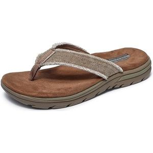 Skechers Supreme Bosnië Sandaal Flip Flops voor heren, bruin, 46 EU