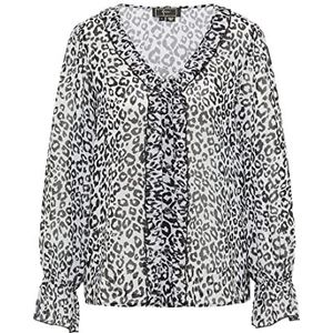 faina blouse dames 19520100, wit, zwart, XS