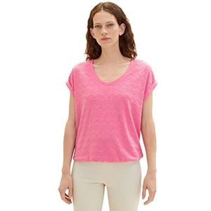 TOM TAILOR T-shirt met elastische zoom voor dames, 31647 - Nouveau Pink, M