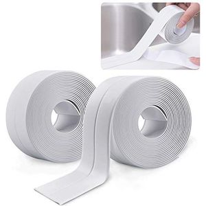 JEEZAO, 2 stuks Caulk Strip Sealant Tape, waterdichte zelfklevende afdichtmiddel Gap Tape voor keramische tegels, keuken, badkamer, toiletstoel, wandhoek lijn PE (wit)
