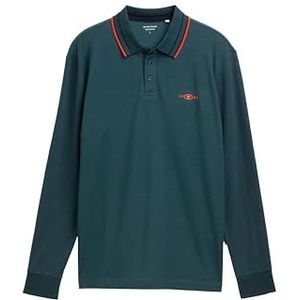 Tom Tailor - Piqué Poloshirt - Met Lange Mouwen - Logoprint