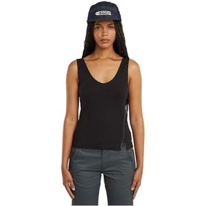 G-STAR Dames asymmetrical Zip Slim Tank Top Wmn T-Shirt, Zwart (Dk Black D26226-d275-6484), S