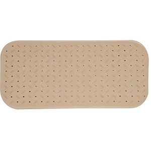 MSV Douche/bad anti-slip mat badkamer - rubber - beige - 36 x 97 cm - met zuignappen - extra lang formaat