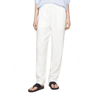 Tommy Hilfiger Dames Casual Linnen Taper Pull ON Pant Th Optic Wit 42, Th Optic Wit, 68