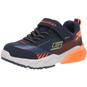 Skechers Thermoflux 2.0 Kodron Sneaker voor jongens, Marineblauw Textiel Oranje Lime Trim, 35 EU