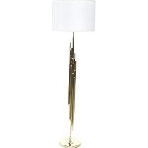 DRW vloerlamp met lampenkap van metaal en polyester in goud 45 x 45 x 157 cm
