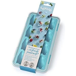 Lékué Pinguïns Ice Cube Tray, Turkoois, 12-delig, 0850800V08C150,22x11,4x3,0 cm
