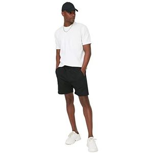 Trendyol Man Basics Normale Taille Rechte Been Shorts, Zwart, S