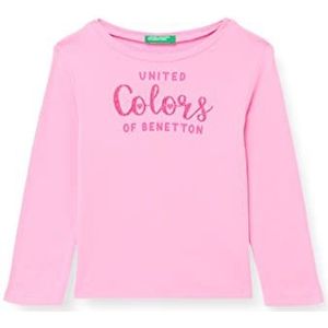 United Colors of Benetton T-Shirt M/L 3I9WG107C, intens roze 05F, 82 meisjes, intense roze 05f