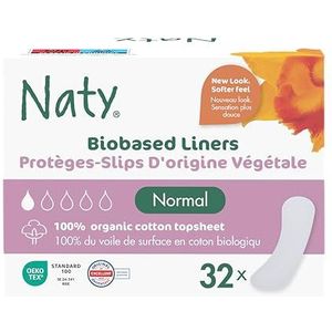 Naty Inlegkruisjes Normal | 100% gecertificeerd biologisch katoen toplaag | Huidveilig | Geurvrij, 0% conventioneel plastic | Comfortabel & ademend | 32 stuks