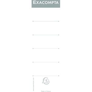 Exacompta - ref. 538E - Set van 10 kartonnen etiketten voor ordners met hefboom - rug 5 cm - Etiketformaat : breedte 5,8 x dikte 0,4 x hoogte 18,5 cm - Kleur wit