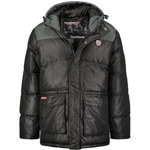 Geographical Norway Cisar Herenparka, lang, warm, herfst, winter, waterdicht, waterafstotend, bontjas, outdoor, winddichte jas, heren (zwart, XL), Zwart, XL